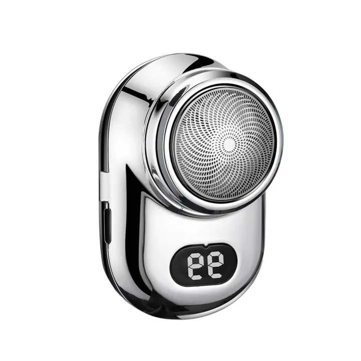 Mini Afeitadora eléctrica portátil, maquinilla de afeitar con pantalla Digital inteligente, USB, con espejo, para amante, marido, novio - 1