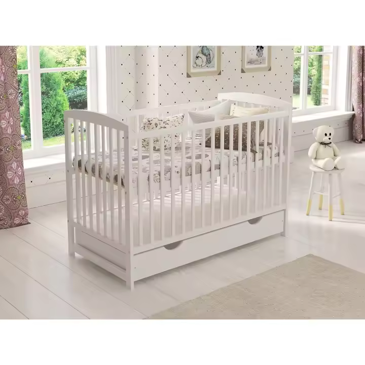 Love For Sleep Cuna Convertible en Cama 120x60cm con Colchón De Espuma Pino Juego Completo de Cuna - Cama Bebe Convertible - 1