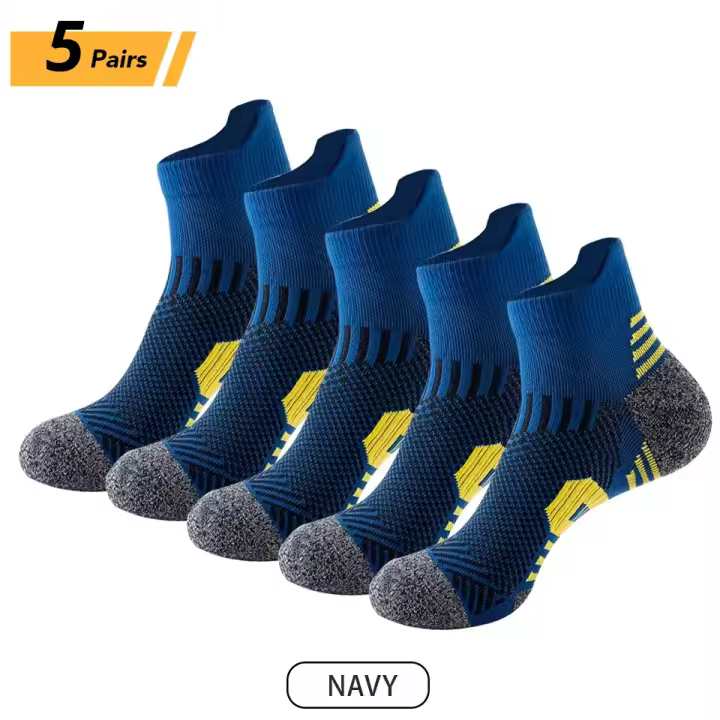 3/5 Pares de calcetines para hombres Calcetines de Baloncesto transpirable para correr al Aire Libre Calcetines De short tube de entrenamiento de Algodón para hombres - 1
