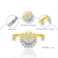 Juego de anillos apilables de sol y luna para mujer, joyería celestial ajustable, anillos a juego para mujer, anillos de amistad para mejores amigos, anillos apilables de Luna y sol para niñas adolescentes - details 3