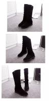 Nuevas botas de media pantorrilla de otoño e invierno para mujer, botas de caballero informales de tacón bajo con punta redonda para mujer, botas de mujer de terciopelo mate - details 33