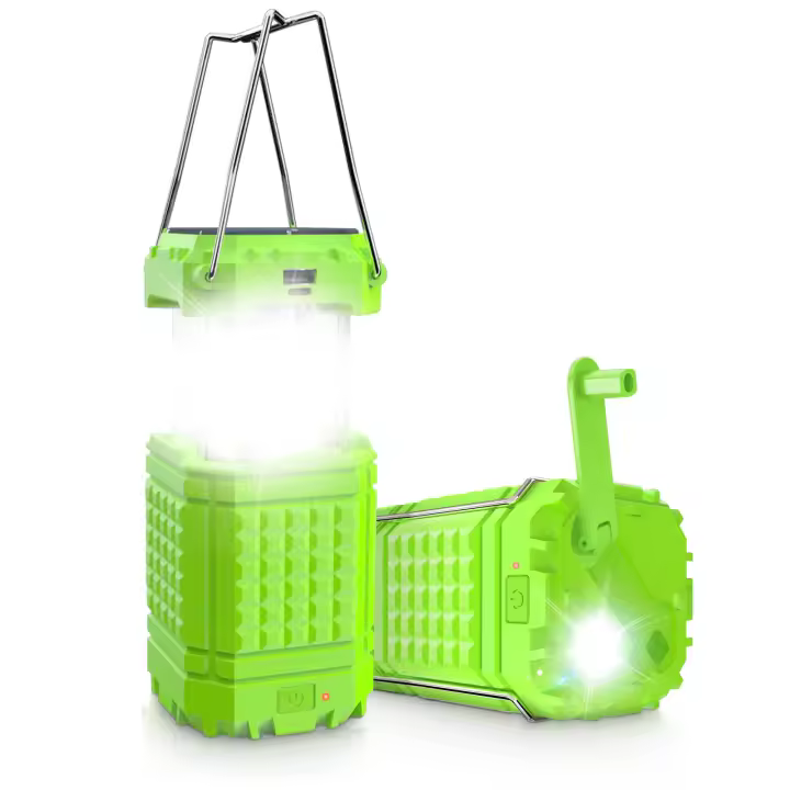 Linternas solares regalo recargables  camping Portátil multifunción LED manivela Faroles jardin exterior - 1