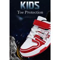 Zapatos de marca para niños, zapatos deportivos de cuero a la moda para niños y niñas, zapatos de tenis para niños, zapatos antideslizantes para correr al aire libre, zapatos de baloncesto - details 3