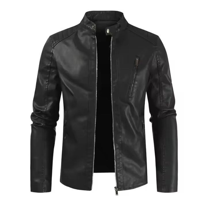Chaqueta de cuero informal de talla grande para hombre, ropa de abrigo para otoño e invierno, nuevo estilo, abrigo de piel sintética cómodo, corte Regular - 1