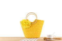 Enredadera tejida a mano con flores de gran capacidad, bolsa de hierba de mano, playa Ha, nueva - details 1