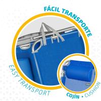 Sillas reclinables para playa, jardín, terraza o camping, medidas 48x60x90cm, altura 28cm, ligeras, 5 posiciones, incluye asa de transporte - details 4