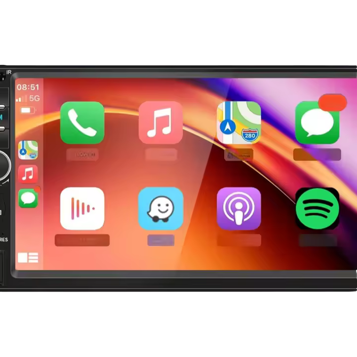 Pantalla Táctil Radio de Coche con Mirror Link FM/USB/AUX/EQ/TF/AUX Control del Volante + Cámara Trasera Micrófono - 1