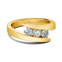 Anillo de Moissanite Certificado 3 Piedras para Mujeres Joyería de Lujo de Plata Esterlina 925 para Compromiso Tendencia Femenina Regalo 2023 - details 1