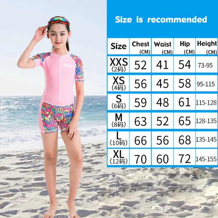 HISEA Traje de Surf para Niños con Mangas Cortas 0.5mm Lycra Ropa de Baño con Protección Solar Traje de Baño Individualista Traje de Surf de Una Pieza - 1