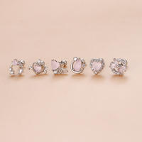 Pendientes coreanos de acero inoxidable para mujer, Piercing para la oreja de zirconia, 2 piezas, exquisitos pendientes de serpiente para el cartílago, joyería para el cuerpo, regalo - details 3