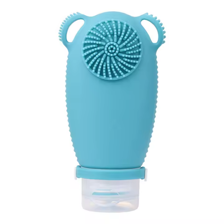 Botella recargable de silicona para viaje, cepillo de limpieza Facial, botellas portátiles para champú, loción, cosméticos, contenedor B - 1