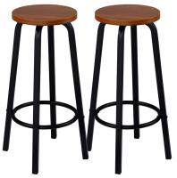 Set de 2 Taburetes de Barra de Metal Nórdico Altos Sillas de Desayuno de Cocina para Pub de Ocio - details 8