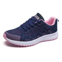 Volando tejido zapatos deportivos de las mujeres de malla transpirable casual fondo plano luz corriendo negro zapatos de viaje pareja zapatos blancos - details 4
