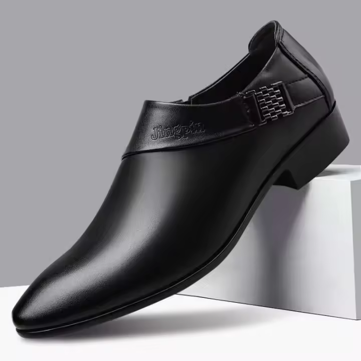 2024 nuevos zapatos casuales versátiles antideslizantes de cuero de talla grande para hombres de vestir de negocios - 1