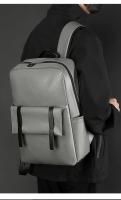 Mochila impermeable de piel sintética para hombre, morral escolar informal para estudiantes, mochilas sencillas para ordenador portátil de negocios para adolescentes, novedad - details 5