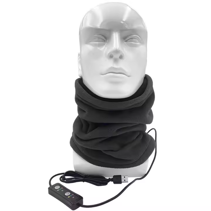 Cuello de Babero con calefacción de dos colores para hombres y mujeres, carga inteligente USB, felpa de invierno y forro polar, cálido - 1