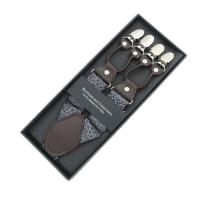Tirante de cuero de moda de 35 mm de ancho con 6 clips, tirante retro casual para hombre, cinturón, regalo para padre/esposo - details 1