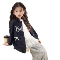 Ropa De Niños Niñas Chaqueta 2025 Primavera Versión Coreana De La Chaqueta Azul Marino En El Interior Del Cordón De Empalme Camiseta De Dos Piezas Conjunto De Niños Medianos Y Grandes - details 4