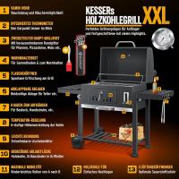 Parrilla de Carbón Grande con Carrito Asador BBQ de Acero Inoxidable con Termómetro - details 20