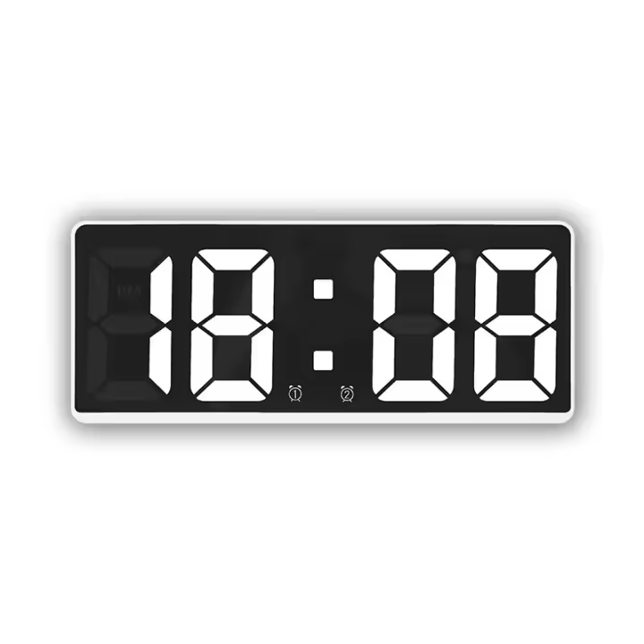 Reloj despertador digital con control por voz, repetición de temperatura, modo nocturno, reloj de mesa de escritorio, función antidisturbios de 12/24H, relojes LED - 1