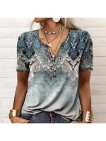 Camiseta de manga corta para mujer, camiseta estampada de manga corta para mujer, moda nacional para mujer - details 3