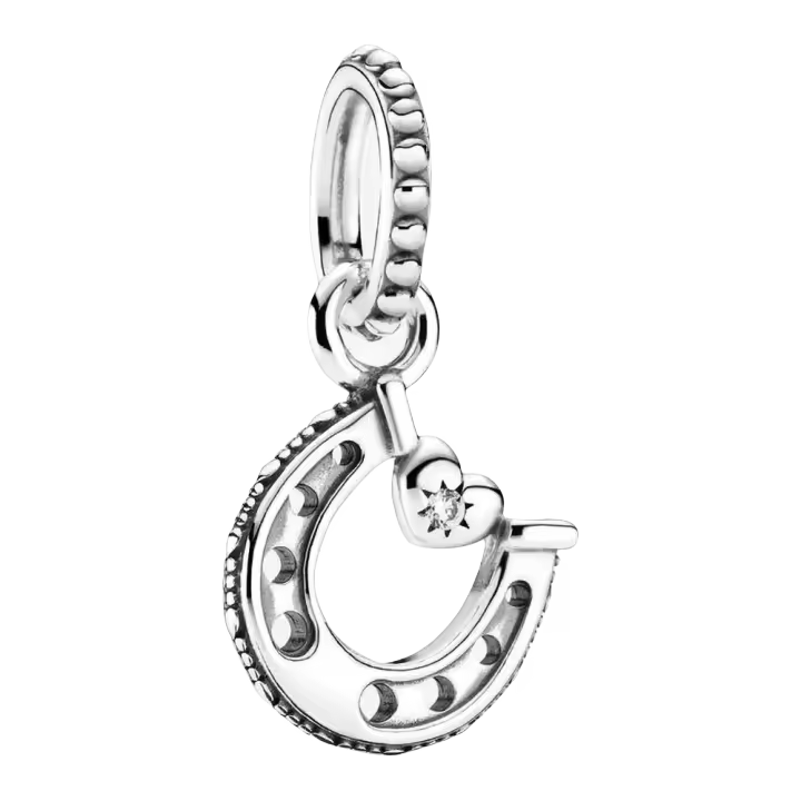 Colgante de plata de ley con forma de herradura de buena suerte 799157C01, incluye Ca original - 1