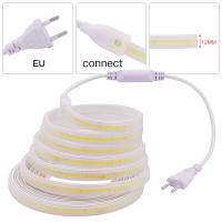 Tira de luz LED COB 220V XUNATA con conector de energía EU 288LED/m luminosidad super brillante impermeable y flexible cobre litura lineal CRI 90 - details 4