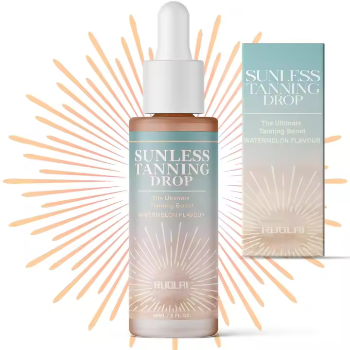 Gotas de bronceado sin sol: suplemento oral bebible, potenciador de melanina vegana natural, brillo personalizable y fórmula hidratante (2 fl - 1