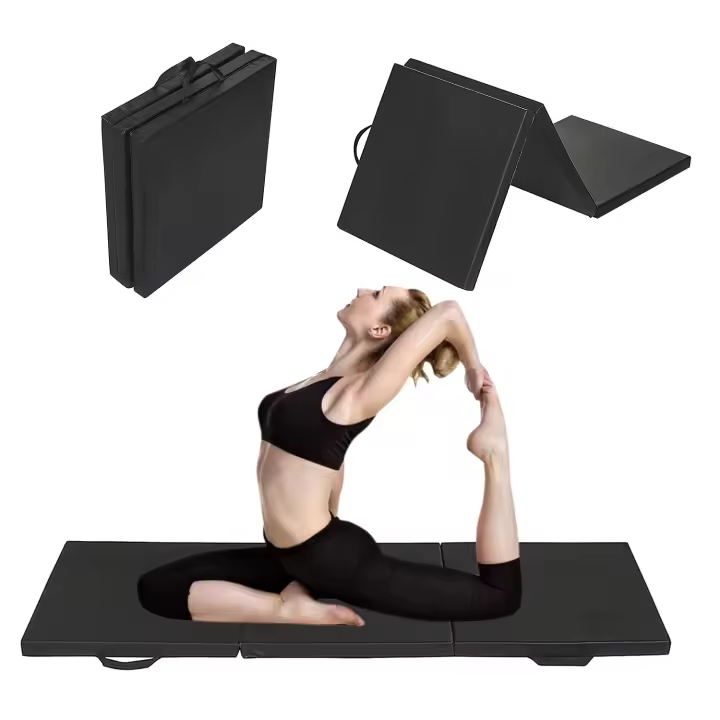 Alfombrilla de Gimnasio Plegable Algodón Oxford de 3CM de Espesor Negro - 1