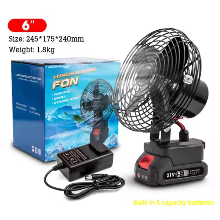 Ventilador Eléctrico Portátil sin Cables Recargable y Usable al Aire Libre Diseño de Mesa - 1