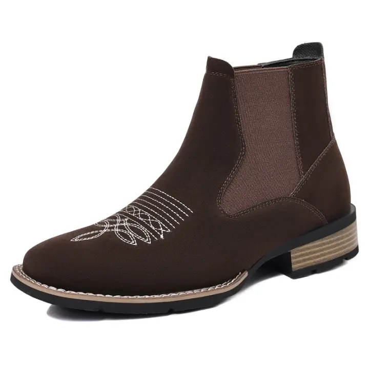 Botas Chelsea con bordado de Jersey para hombre Moda de tobillo - 1
