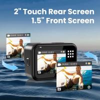 Cámara de Acción WiFi de 4K60FPS Impermeable, Pantalla Táctil, 8X Zoom, Snorkeling hasta 65FT, Tarjeta de 64GB, Ideal para Deportes de Viaje Vlog - details 0
