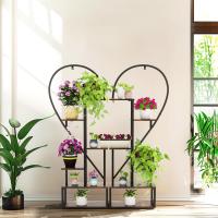 Estantería de Hierro Forjado de 2 Piezas Macetas de 6 Niveles con 2 Ganchos Soporte para Decoración de Sala Jardín Balcón - details 10