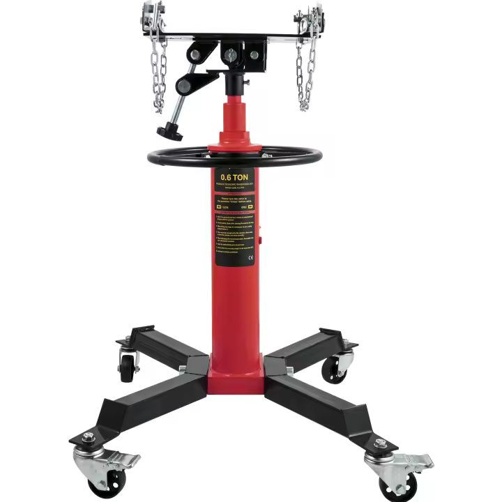 SucceBuy Gato de transmisión hidráulica de 3/5 toneladas, elevador de piso telescópico de 2 etapas con capacidad de 1322 libras con pedal y 360 °   Ruedas giratorias para garaje/taller - Rojo - 1