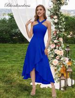 Vestido de Cóctel Tirantes al Cuello – Largo con Volantes, Elegante para Bodas/Fiestas Formales, Diseño Ajustado y Transpirable - details 7