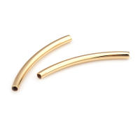 20 piezas, 25MM, 30MM, 35MM, 18K, Color dorado, latón, pulseras arqueadas lisas, tubo, suministros para fabricación de joyas, accesorios Diy - details 4