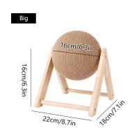Cratchers para gatos, juguetes de bolas de Sisal y madera, triángulo estable, cosas para interiores, rascador resistente, soporte para rascar fresco, girar - details 1