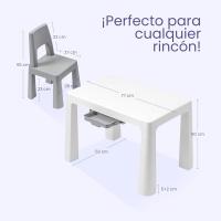 Mesa de Niños de Plástico Blanca con Compartimento Extraíble para Dibujar Estudiar 50x77x52 cm - details 2