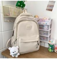 Mochila japonesa grande para estudiantes, sencilla y versátil, material de poliéster unisex, decoración de muñecas - details 18