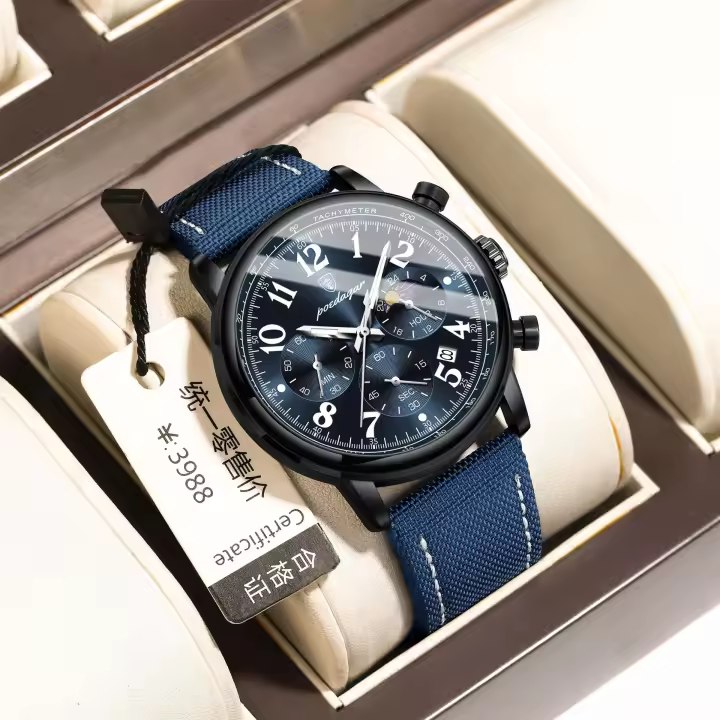 Reloj cronógrafo multifuncional luminoso reloj de cuarzo para hombres - 1