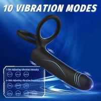 Correa en pene Anal consolador juguetes sexuales para hombres parejas bala vibrador anillo doble penetración tapón Anal vaginal - details 3
