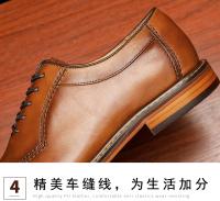 Cuero genuino de primera capa de cuero de vaca hecho a mano zapatos de cuero para hombres zapatos para hombres. - details 4