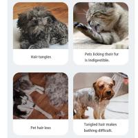 Peines para el pelo con mango de madera para perros, herramienta para desmatting de mascotas con agarre cómodo y ahorro de trabajo, almohadilla acolchada para quitar el desprendimiento - details 9