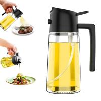 Botella dispensadora de aceite de oliva 2 en 1, pulverizador de aceite de plástico de 500ml, tanque de pulverización de aceite de cocina, barbacoa, hornear, picnic, herramientas de cocina para el hogar, 1-2uds. - details 10
