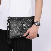 Bolso de mano de cuero PU suave a la moda para hombre, bolso duradero de alta calidad, bolso de mano con diseño de retales informal - details 3