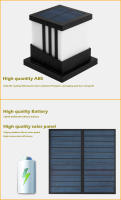 Luz de Poste Solar Moderna RXUNS Lámpara de Columna de Patio Impermeable IP65 Brillo de 300lm - details 12