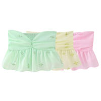 OUWU- Novedad De Verano Para Mujer, Top Sin Tirantes Plisado Bordado, Estilo Corto Reductor De Edad A La Moda Con Bordes Con Volantes - details 1