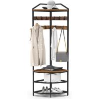 Perchero de esquina de metal, perchero de pie con 12 ganchos móviles y estante de almacenamiento para pasillo, salón, dormitorio, oficina, pasillo, entrada - details 22