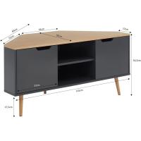 Mueble de TV, Madera de ingeniería, Roble y Gris Antracita, L115cm - details 2