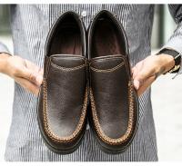 Zapatos de Cuero Genuino para Hombre Mocasines Suaves y Cómodos Calzado Plano Casual - details 11